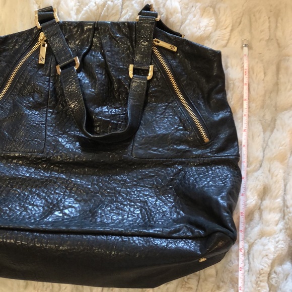 Tory Burch large black leather tote w/ dust bag - Picture 12 of 16